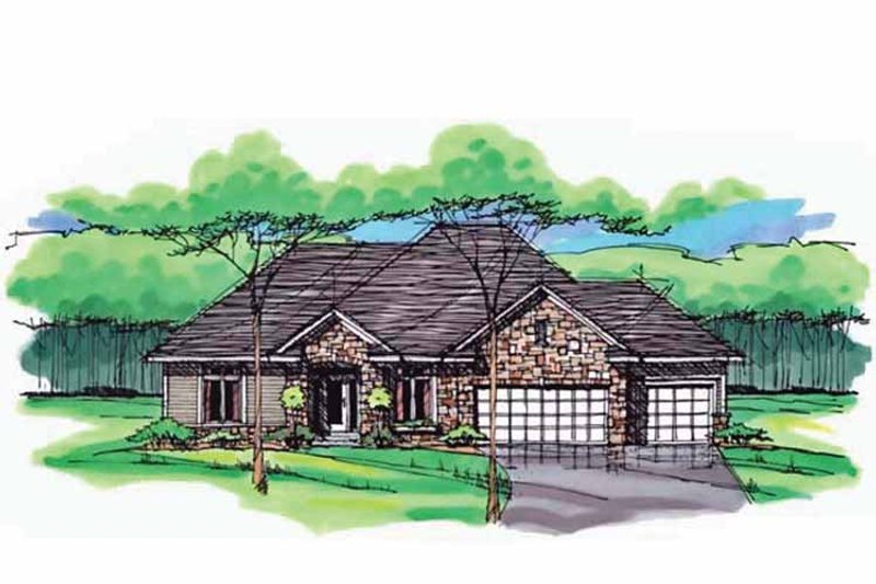 Home Plan - Exterior - Front Elevation 3 for European House Plan #51-995 - 5 bed, 3 bath