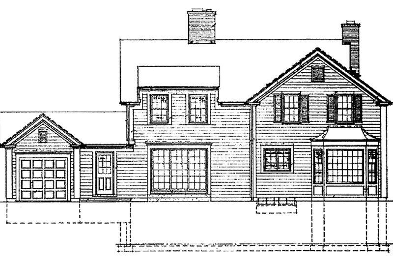 Home Plan - Exterior - Rear Elevation for Country House Plan #72-690 - 3 bed, 2.5 bath
