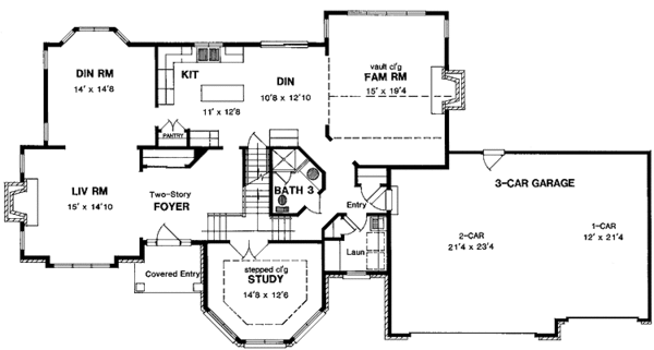 House Plan Design - Traditional Floor Plan - Main Floor Plan #316-171
