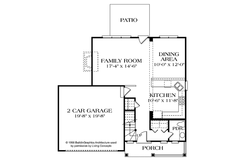 Architectural House Design - Floor Plan - Main Floor for Country House Plan #453-287 - 3 bed, 2.5 bath
