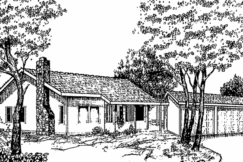 Home Plan - Contemporary Exterior - Front Elevation Plan #60-754