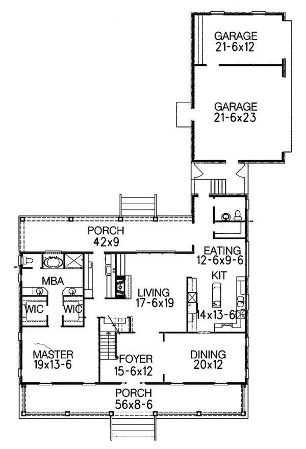 Home Plan - Country Floor Plan - Main Floor Plan #15-341