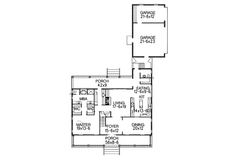 Home Plan - Floor Plan - Main Floor for Country House Plan #15-341 - 3 bed, 4.5 bath