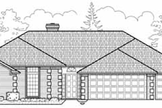 Exterior - Front Elevation for Traditional House Plan #65-145 - 4 bed, 2 bath