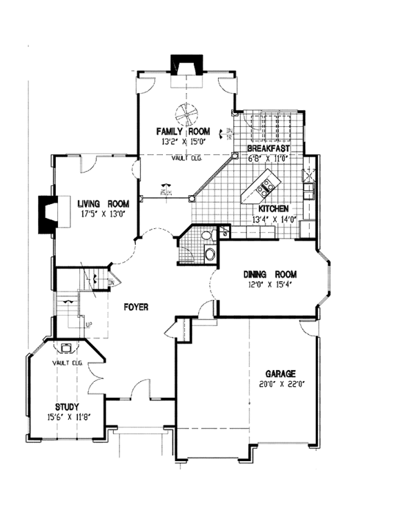Architectural House Design - European Floor Plan - Main Floor Plan #953-115