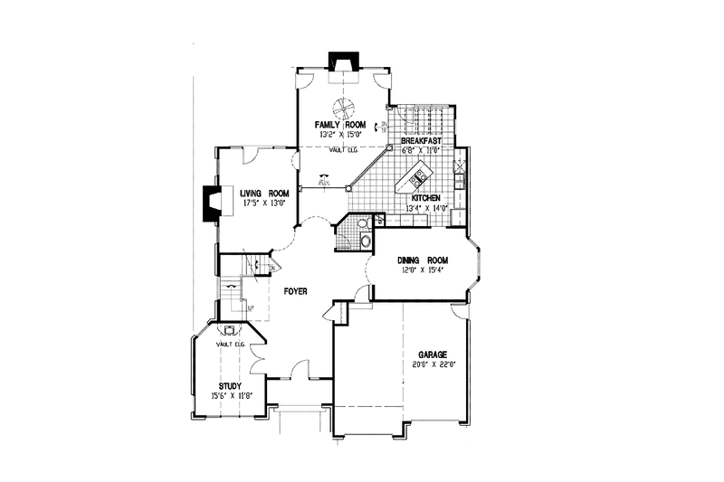 Dream House Plan - Floor Plan - Main Floor for European House Plan #953-115 - 4 bed, 3.5 bath