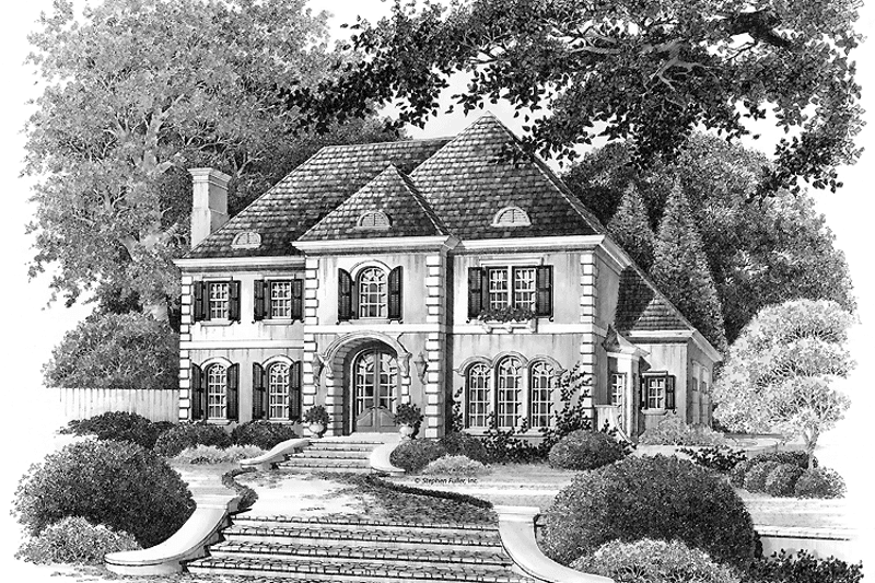 Dream House Plan - Exterior - Front Elevation 3 for Country House Plan #429-72 - 4 bed, 3.5 bath