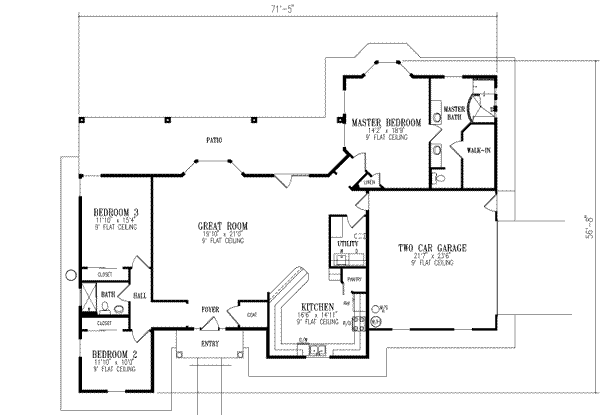Home Plan - Adobe / Southwestern Floor Plan - Main Floor Plan #1-461