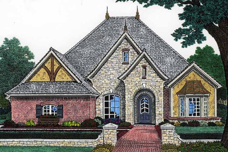 Home Plan - Exterior - Front Elevation 3 for Classical House Plan #310-1200 - 3 bed, 3 bath