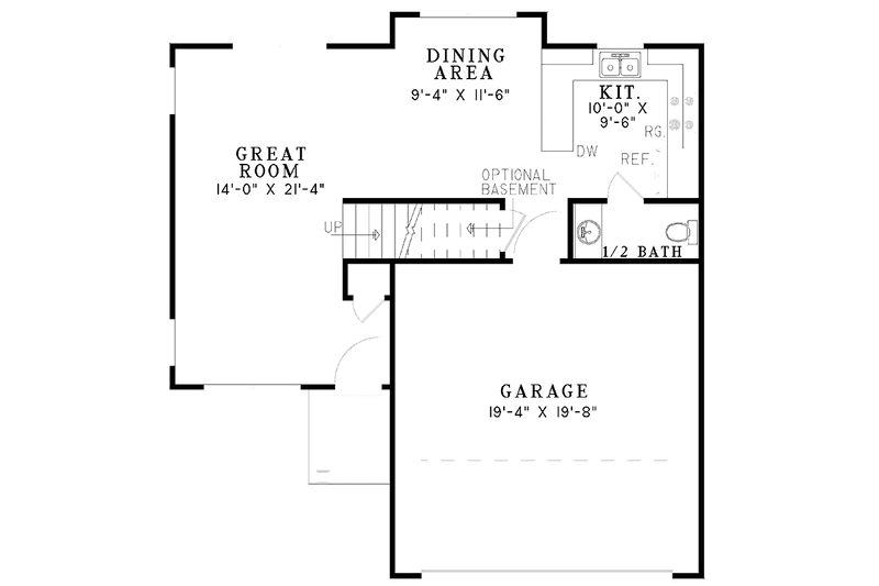 Home Plan - Floor Plan - Main Floor for Colonial House Plan #17-3041 - 3 bed, 2.5 bath