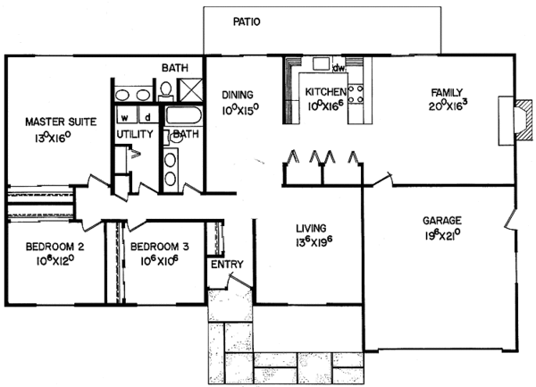 Dream House Plan - Ranch Floor Plan - Main Floor Plan #60-737
