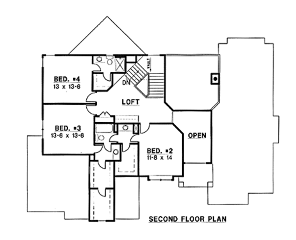 Modern Floor Plan - Upper Floor Plan #67-157