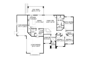 Floor Plan - Main Floor for Contemporary House Plan #920-93 - 6 bed, 3.5 bath