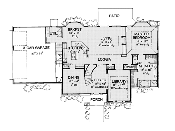 House Plan Design - Traditional Floor Plan - Main Floor Plan #472-201