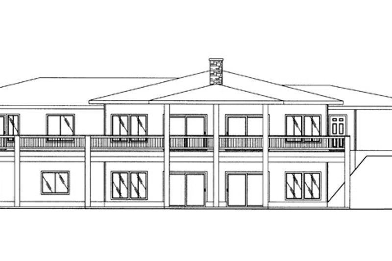 Home Plan - Exterior - Rear Elevation for Contemporary House Plan #117-842 - 3 bed, 3.5 bath