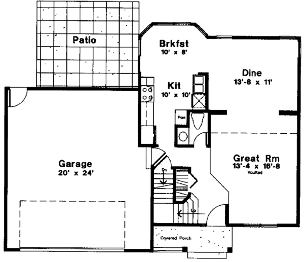 House Blueprint - Country Floor Plan - Main Floor Plan #300-106