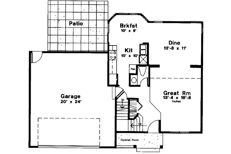 Home Plan - Floor Plan - Main Floor for Country House Plan #300-106 - 3 bed, 2.5 bath