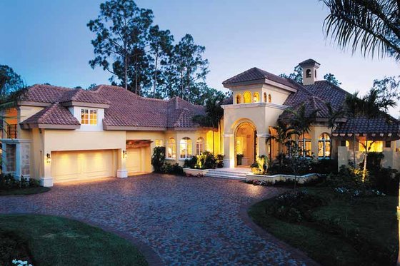 Exterior - Front Elevation 3 for Mediterranean House Plan #930-314 - 3 bed, 4.5 bath