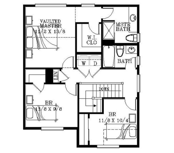 Bungalow Floor Plan - Upper Floor Plan #53-416