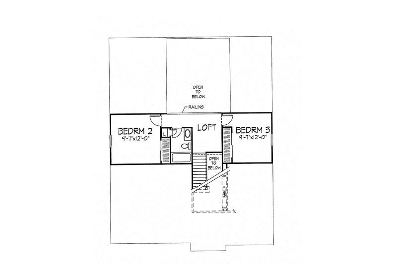 Home Plan - Floor Plan - Upper Floor for Country House Plan #320-1413 - 3 bed, 2.5 bath