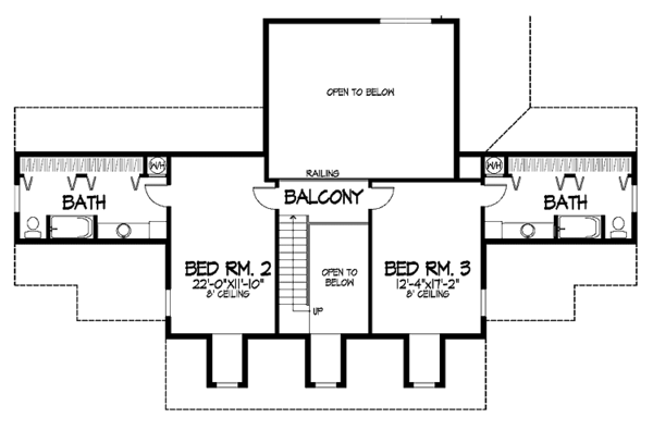 Architectural House Design - Colonial Floor Plan - Upper Floor Plan #320-844