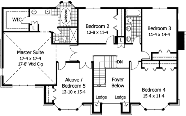 Dream House Plan - Traditional Floor Plan - Upper Floor Plan #51-782