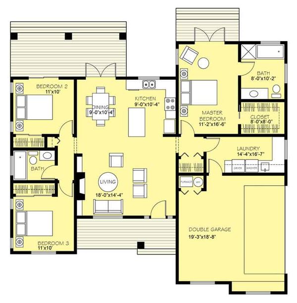 Dream House Plan - Ranch Floor Plan - Main Floor Plan #18-9547