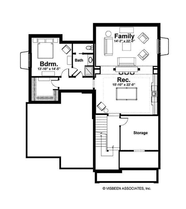 Home Plan - Craftsman Floor Plan - Lower Floor Plan #928-228