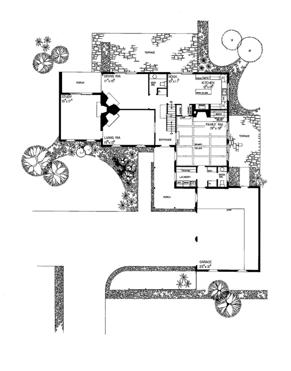 House Blueprint - Country Floor Plan - Main Floor Plan #72-645