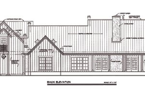 Exterior - Rear Elevation for Country House Plan #140-104 - 4 bed, 3.5 bath