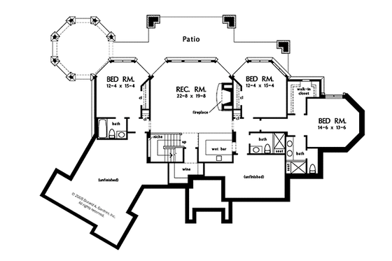 Floor Plan - Lower Floor for European House Plan #929-896 - 5 bed, 5.5 bath