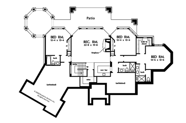 European Floor Plan - Lower Floor Plan #929-896