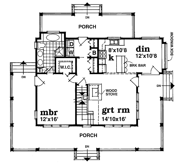 Country Floor Plan - Main Floor Plan #47-385