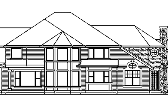 Exterior - Rear Elevation for Craftsman House Plan #132-238 - 4 bed, 3.5 bath