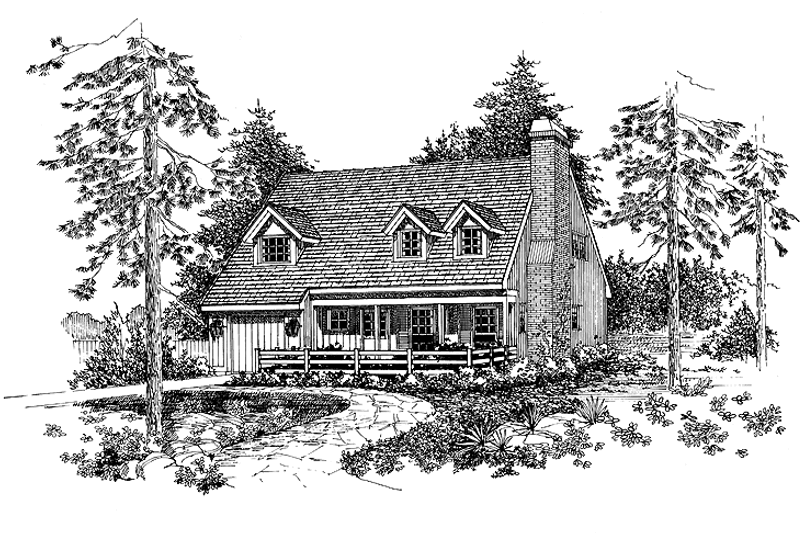 House Blueprint - Country Exterior - Front Elevation Plan #72-950