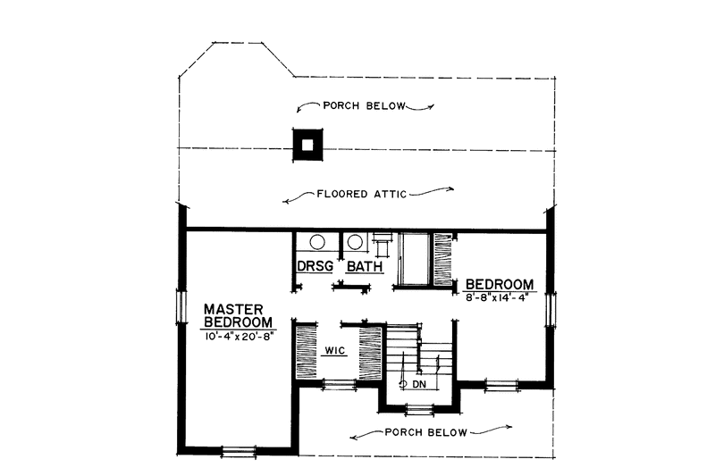 Home Plan - Floor Plan - Upper Floor for Craftsman House Plan #1016-57 - 3 bed, 2 bath