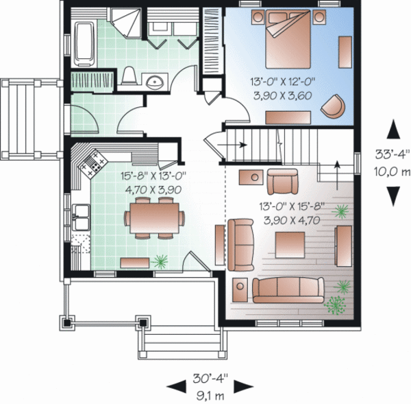 House Plan Design - Cottage Floor Plan - Main Floor Plan #23-2283