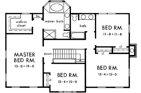 Floor Plan - Upper Floor for Victorian House Plan #929-116 - 4 bed, 2.5 bath