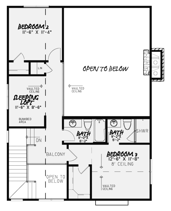 Architectural House Design - Country Floor Plan - Upper Floor Plan #17-3380