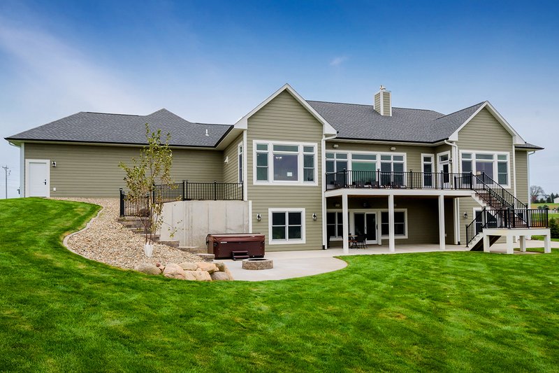Dream House Plan - Exterior - Rear Elevation for Ranch House Plan #70-1501 - 4 bed, 4 bath