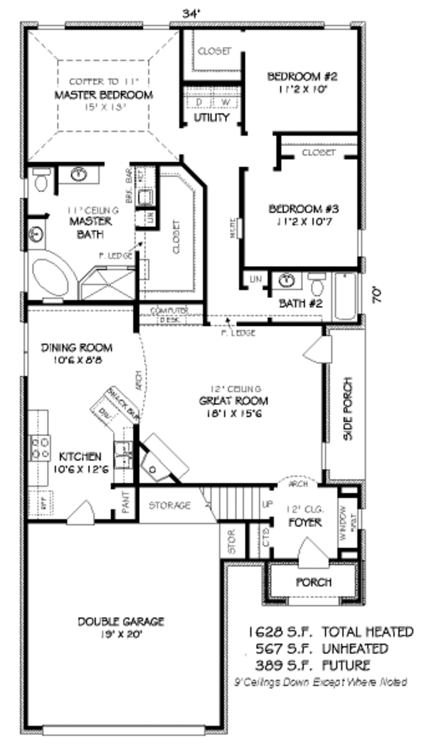 European Floor Plan - Main Floor Plan #424-235
