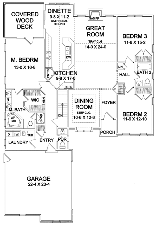 Architectural House Design - Traditional Floor Plan - Main Floor Plan #328-340