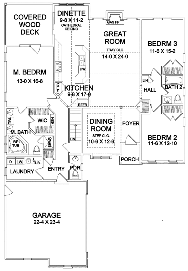 House Plan Design - Traditional Floor Plan - Main Floor Plan #328-340