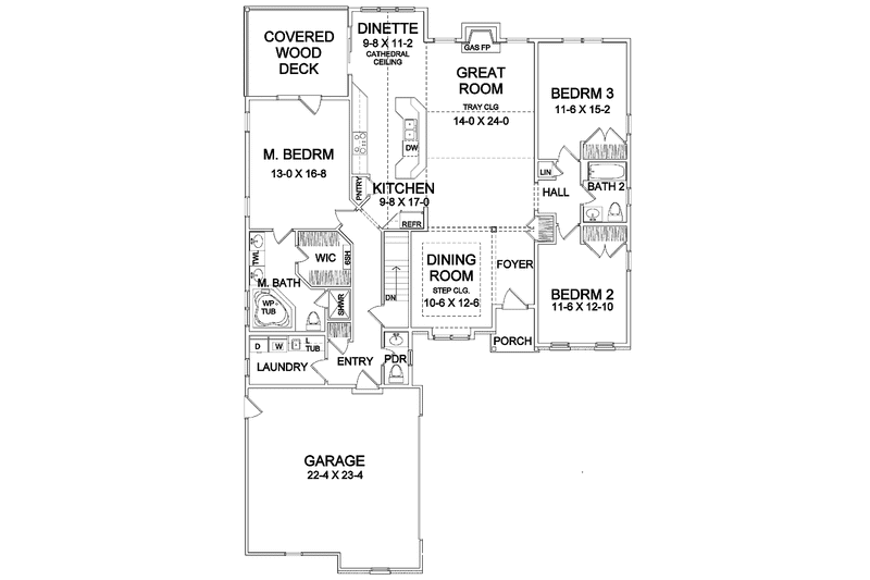 Home Plan - Floor Plan - Main Floor for Traditional House Plan #328-340 - 3 bed, 2.5 bath