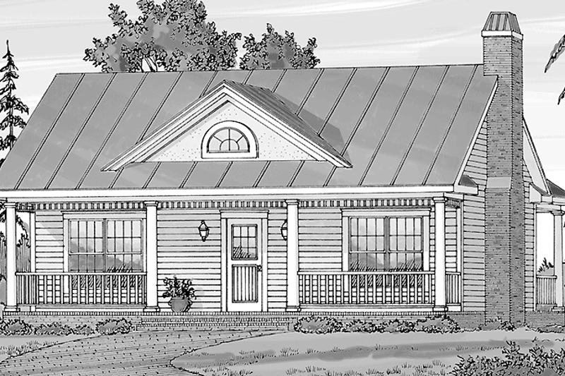 Architectural House Design - Country Exterior - Front Elevation Plan #456-94