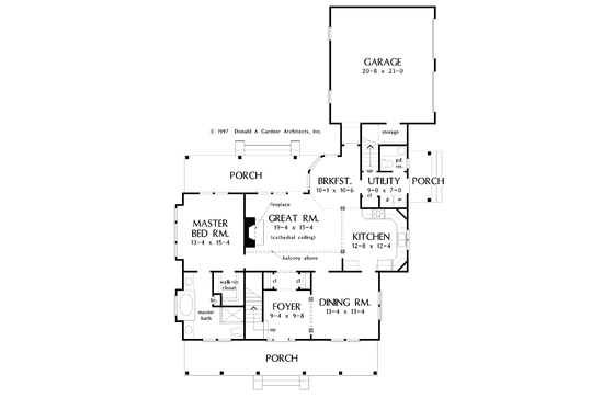 Floor Plan - Main Floor for Country House Plan #929-360 - 3 bed, 2.5 bath