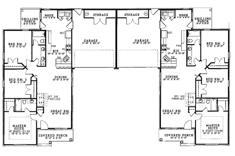 Home Plan - Floor Plan - Main Floor for Ranch House Plan #17-3084 - 6 bed, 4 bath