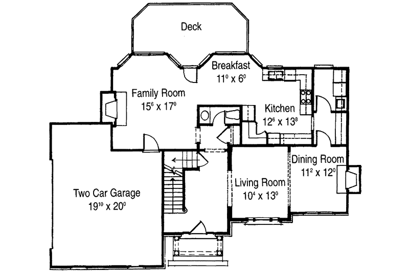 Home Plan - Floor Plan - Main Floor for Classical House Plan #429-223 - 4 bed, 2.5 bath