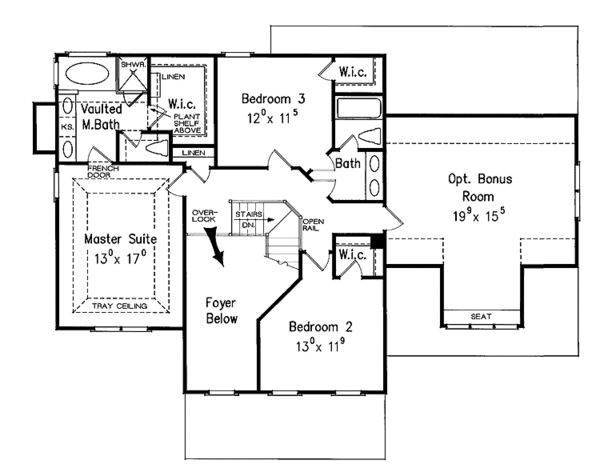 House Plan Design - Craftsman Floor Plan - Upper Floor Plan #927-925