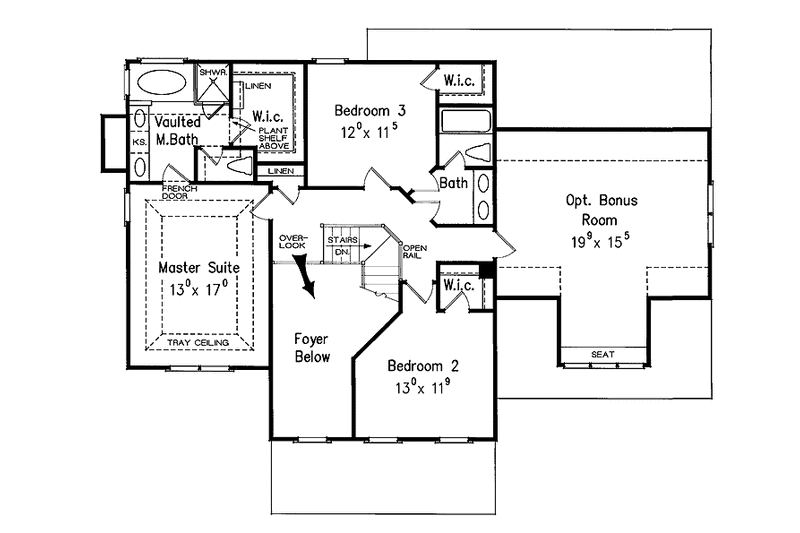 Home Plan - Floor Plan - Upper Floor for Craftsman House Plan #927-925 - 4 bed, 3 bath